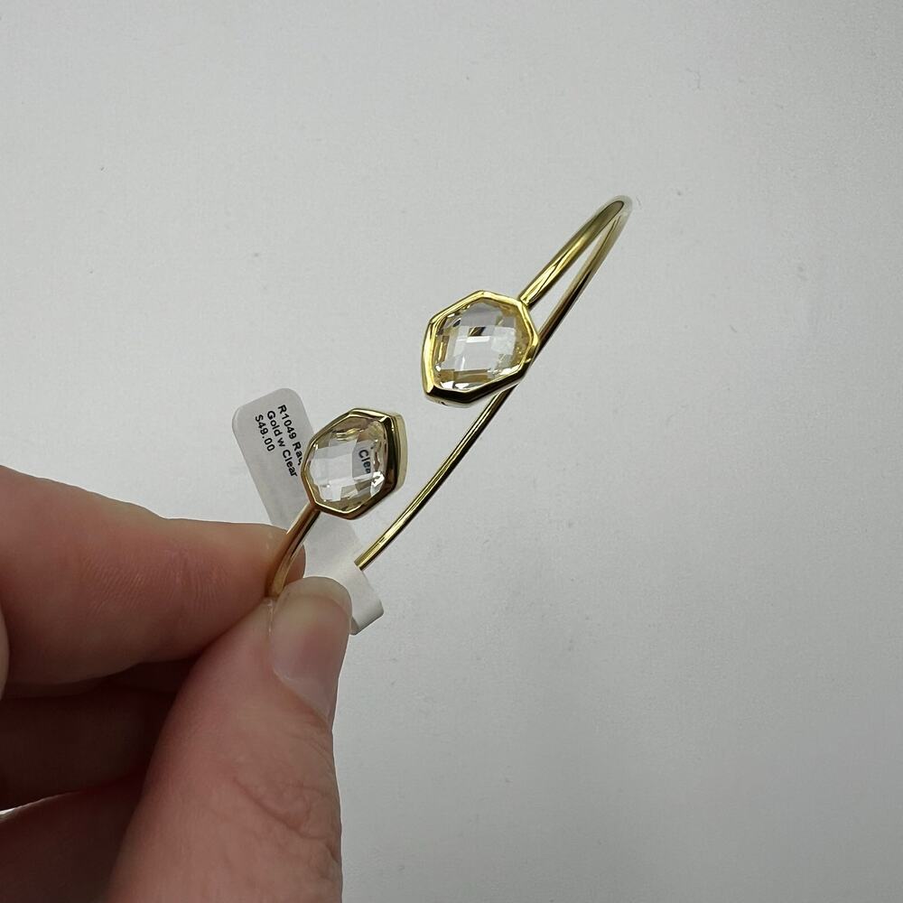 Francesca's NWT Gold Flexible Faceted Gem Cuff Bracelet